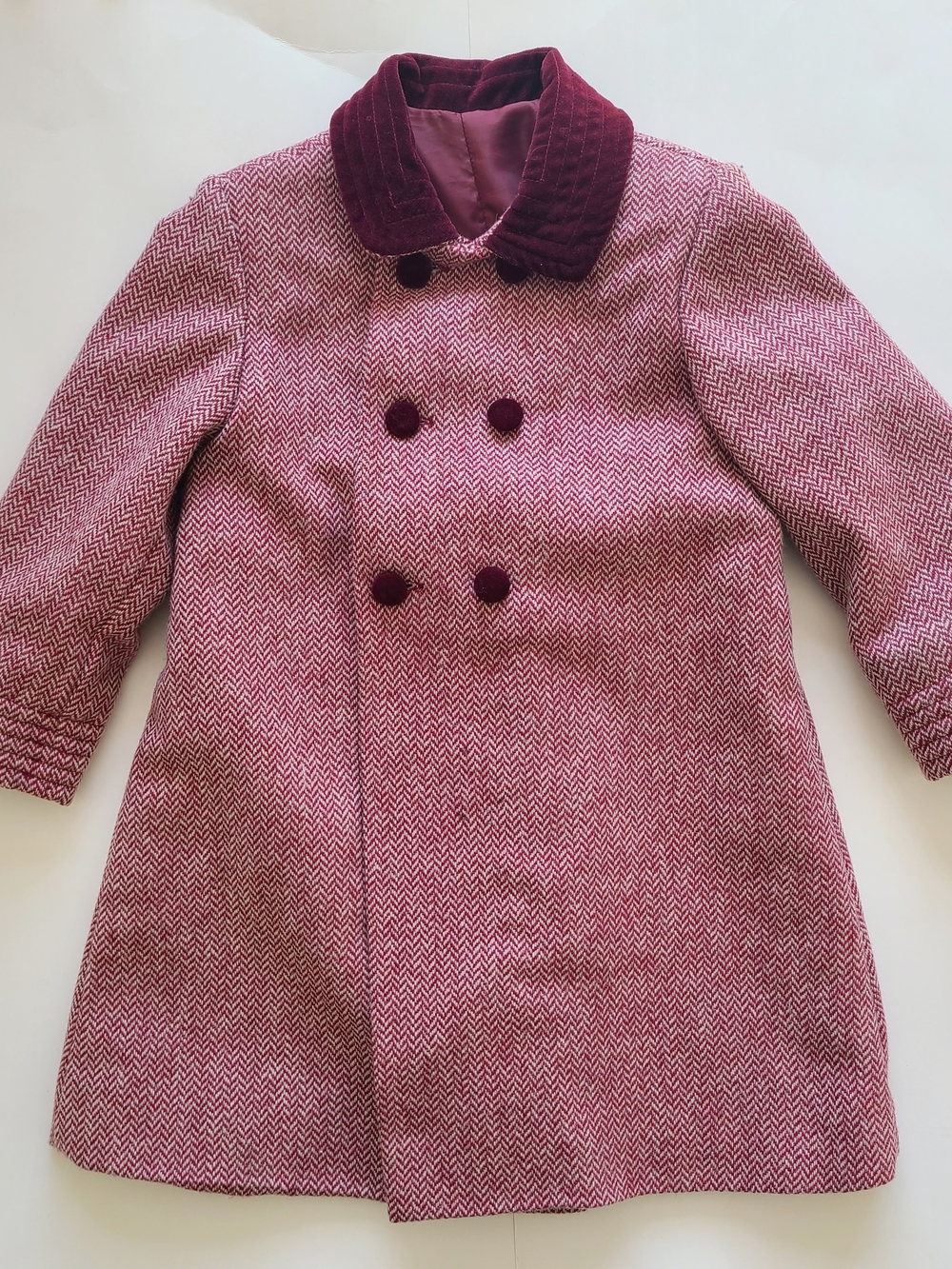 Pepa London Burgundy Herringbone Coat